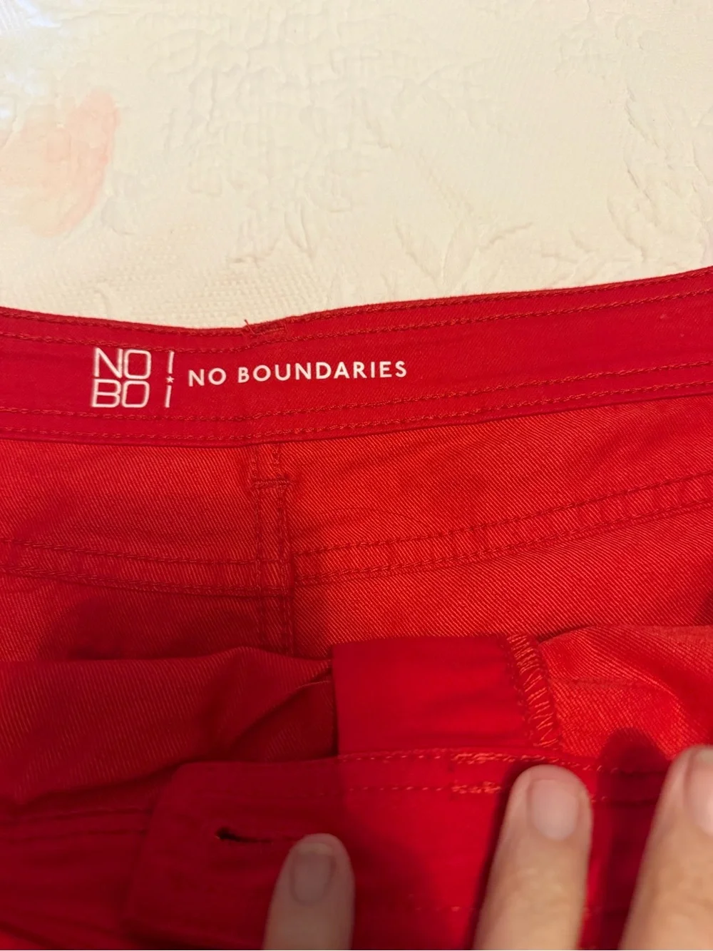 No Boundaries Red Skort with Snap Button Side Detail